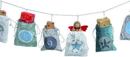 Stoff Weihnachtlich Beutel für Geschenke Mehrfarbig