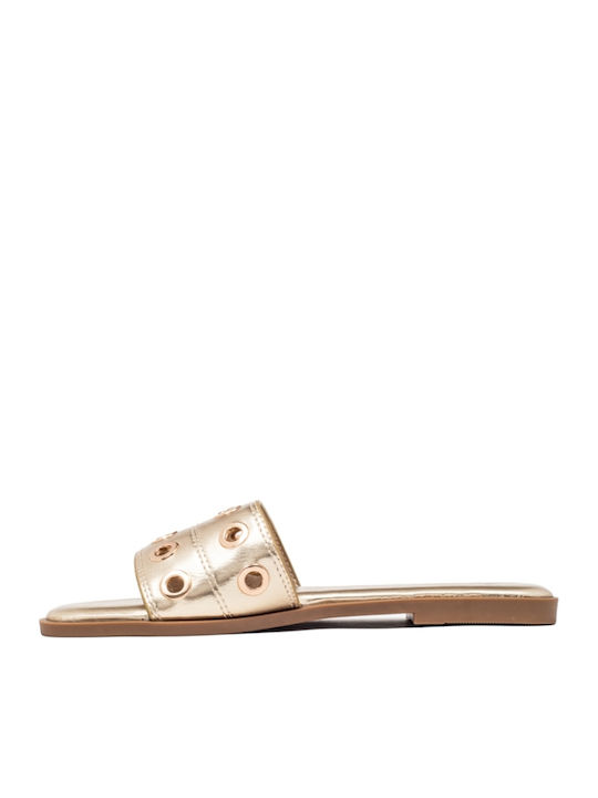 Flache Sandalen für Damen in Gold Farbe