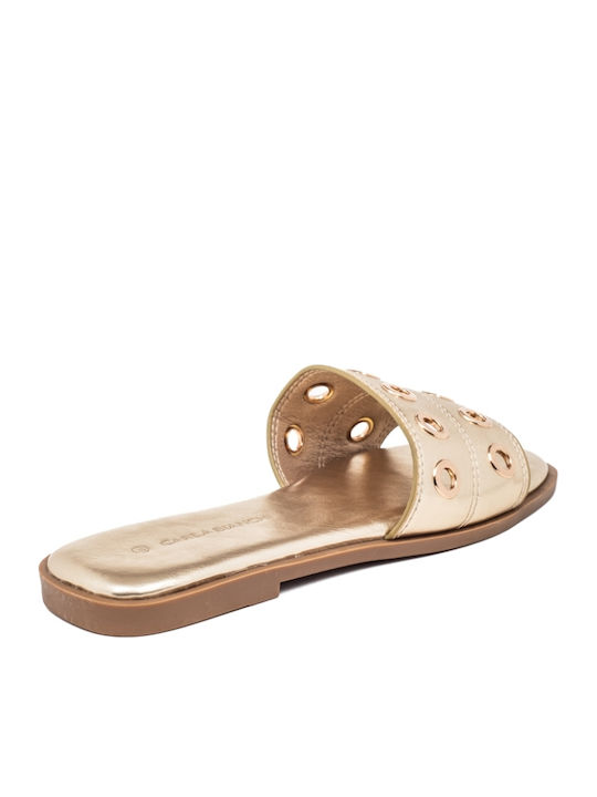 Flache Sandalen für Damen in Gold Farbe