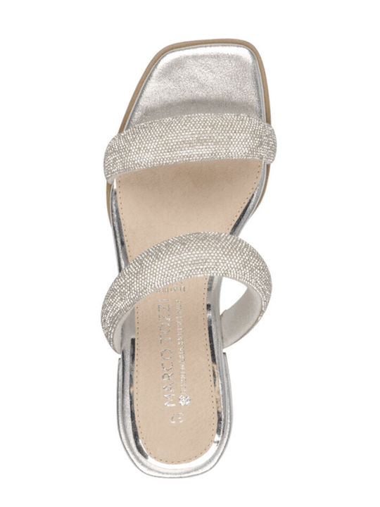 Flache Sandalen für Damen in Silber Farbe