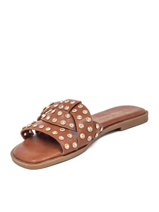 Flache Sandalen für Damen in Braun Farbe