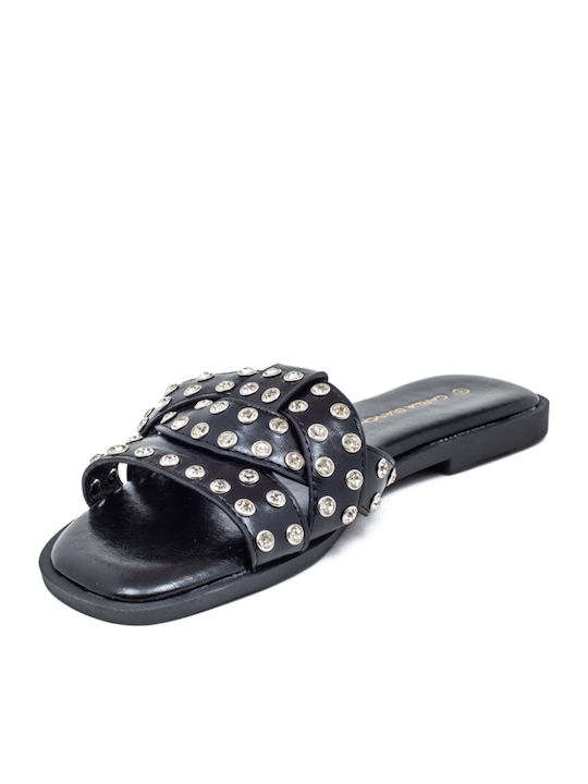 Flache Sandalen für Damen in Schwarz Farbe