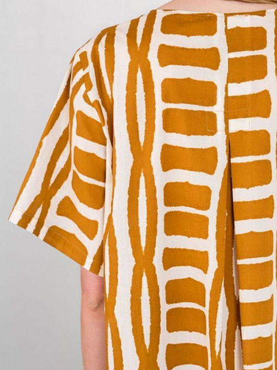 Καλοκαιρινό Midi Φόρεμα Mustard