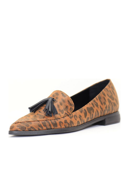 Δερμάτινα Γυναικεία Loafers σε Καφέ Χρώμα
