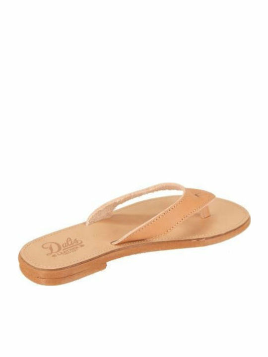 Leder Flache Sandalen für Damen in Beige Farbe