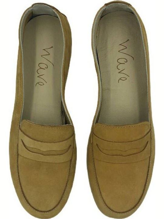 Ky-9031 Cinnamon Leder Damen Mokassins in Tabac Braun Farbe