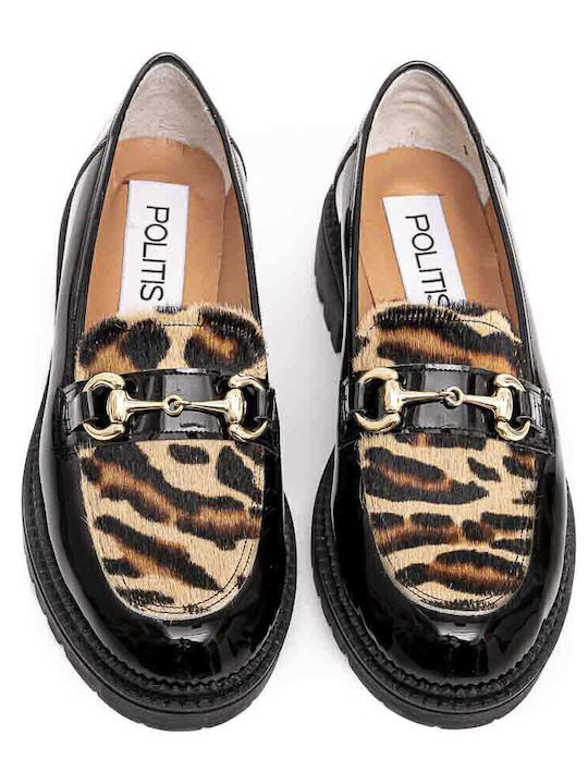 Δερμάτινα Γυναικεία Loafers σε Μαύρο Χρώμα