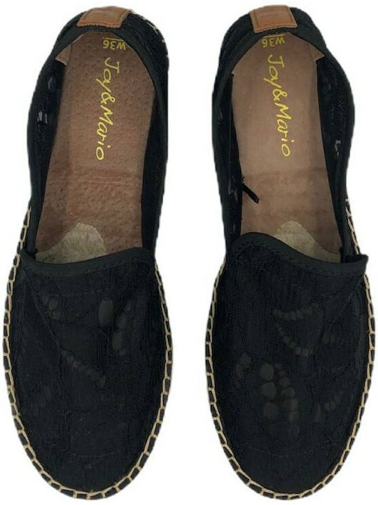 Suede Γυναικείες Εσπαντρίγιες σε Μαύρο Χρώμα