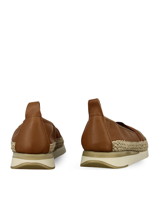 Women's Leather Espadrilles Tabac Brown