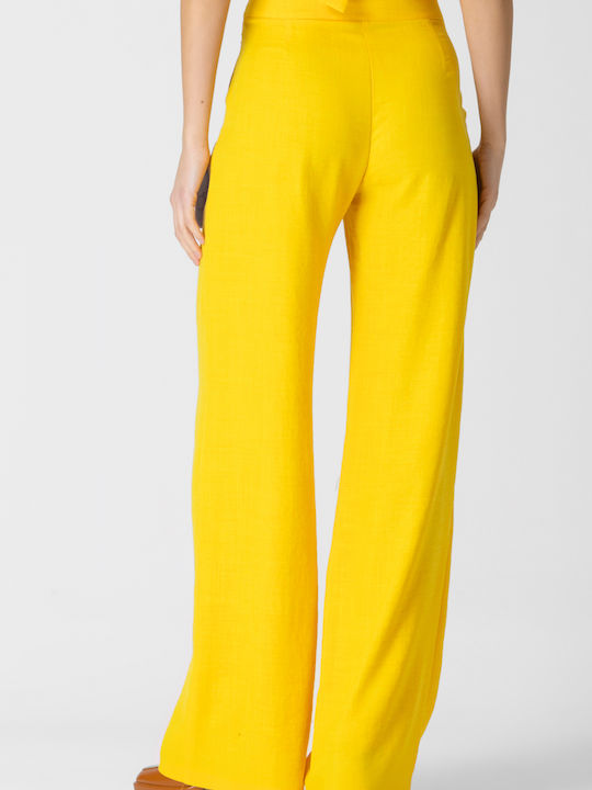 Damen Stoff Hose Ochre, Beige
