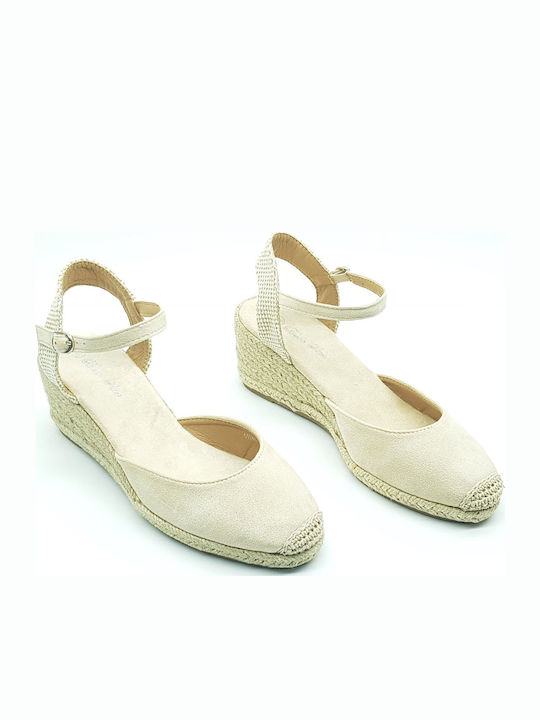 Damenplattformen im Espadrilles-Stil Beige