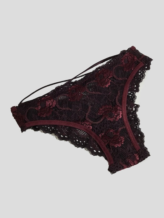 Women's Slip with Lace Bordeaux