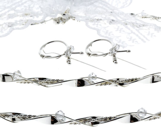 Coroane de Nuntă Handmade Placate cu Argint Cristale Swarovski 187 E
