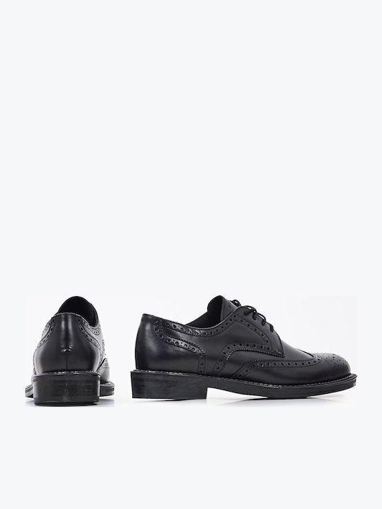 Leder Damen Derby in Schwarz Farbe