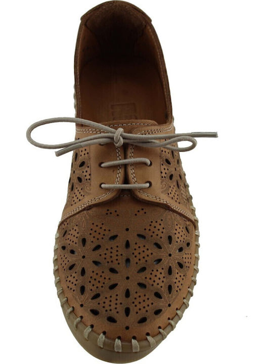 Women's Leather Oxford Shoes Tabac Brown
