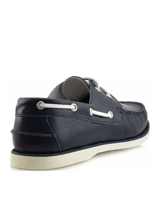 Δερμάτινα Ανδρικά Boat Shoes σε Μπλε Χρώμα