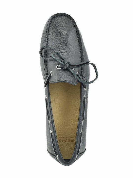 Brio Men's Leather Boat Shoes Black