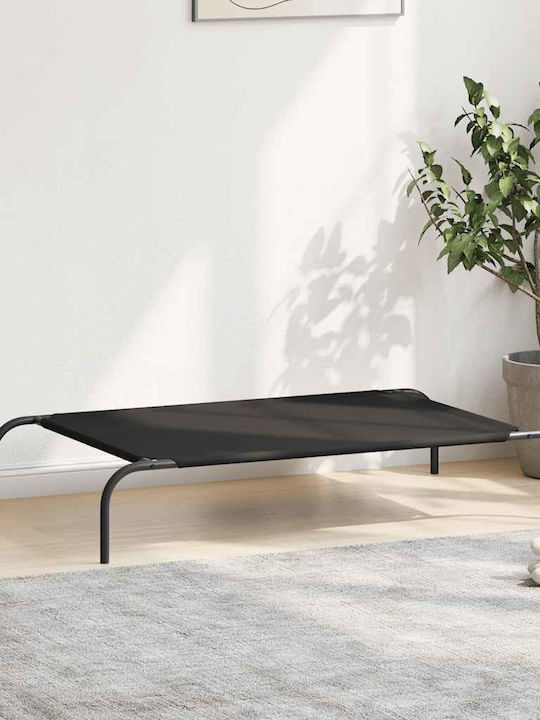 Vidaxl Ανυψωμένο Κρεβάτι Σκύλου Μαύρο 110x65x20 Cm Ύφασμα Οξφόρδης Μαύρο