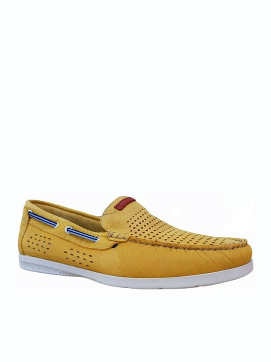 Suede Ανδρικά Loafers σε Κίτρινο Χρώμα