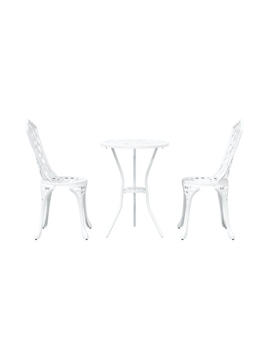 Dining Set for Small Outdoor Spaces 3 Pieces White