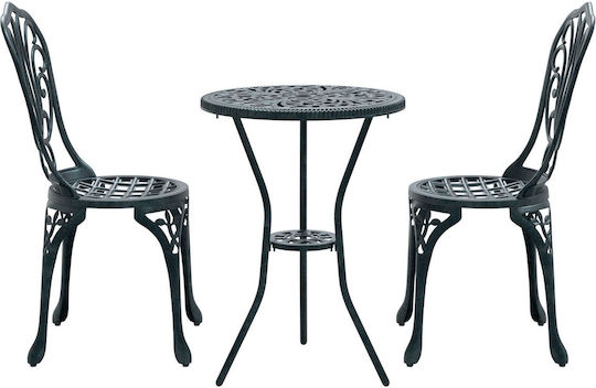 Dining Set for Small Outdoor Spaces 3 Pieces Green