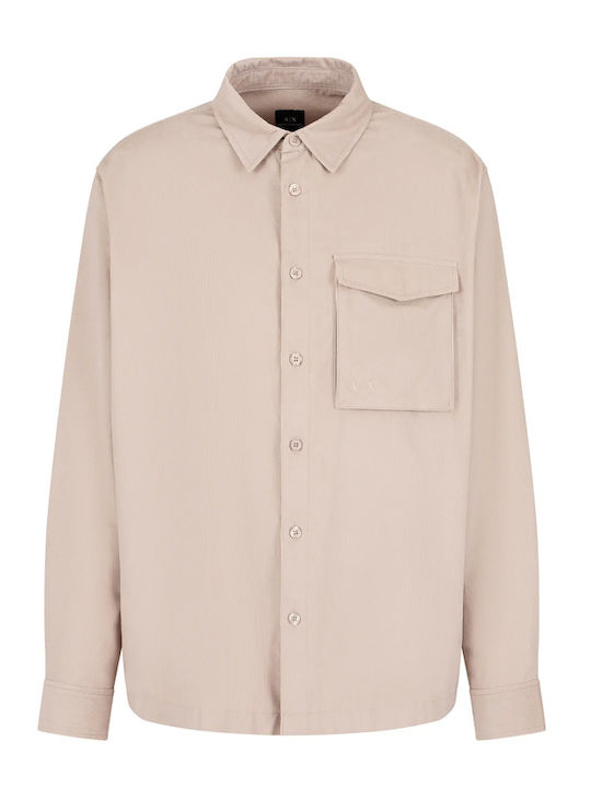 Long-sleeved Corduroy Shirt Beige