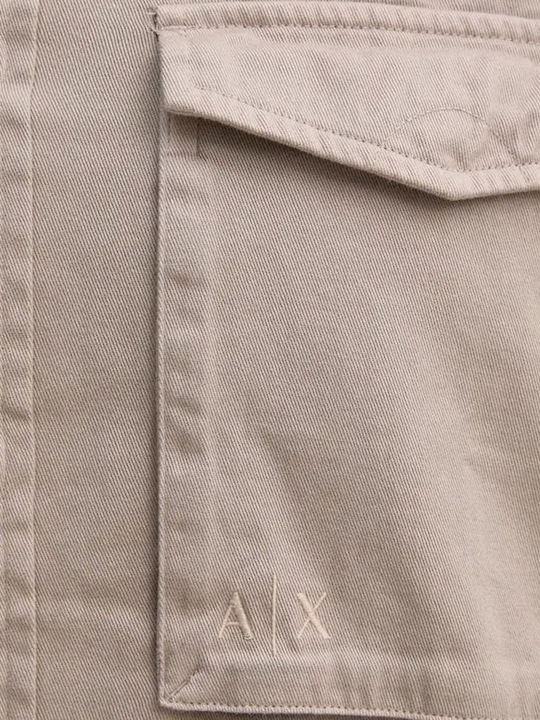 Long-sleeved Cotton Shirt Beige