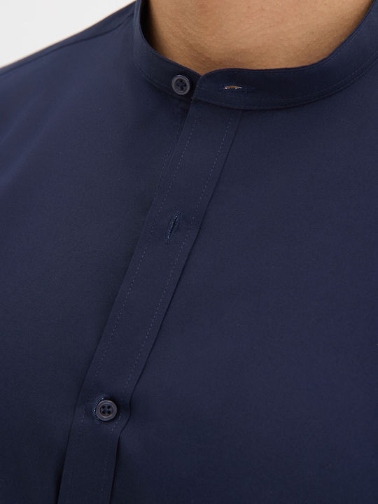 Long-sleeved Cotton Shirt Blue