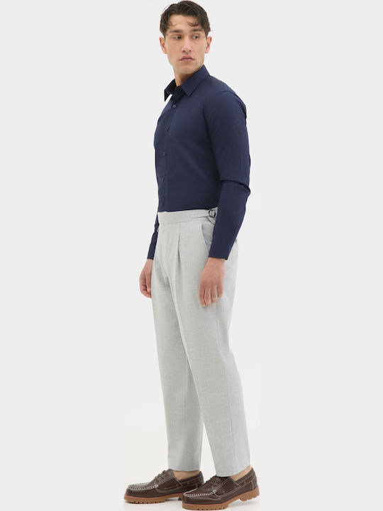 Long-sleeved Cotton Shirt Blue