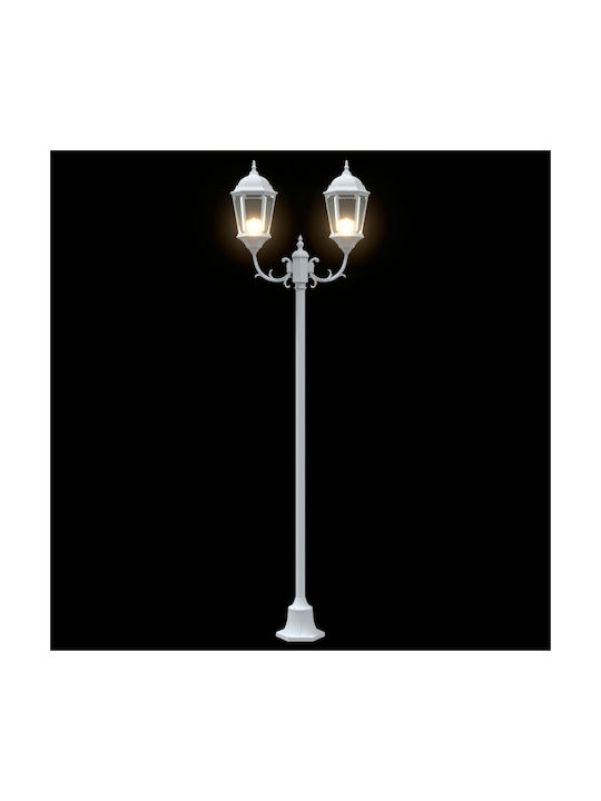 vidaXL Outdoor Floor Lamp Post for E27 Socket IP44 White