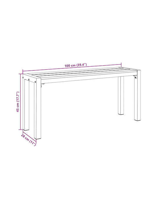 Bench Outdoor Wooden 100x28x45cm