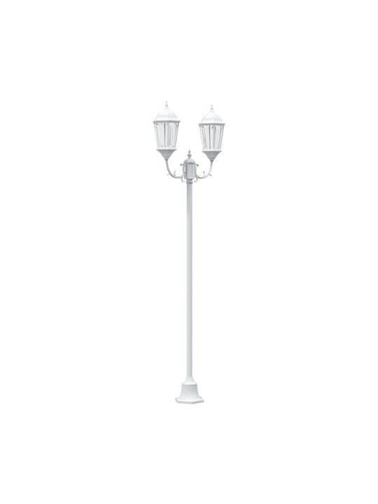 vidaXL Outdoor Floor Lamp Post for E27 Socket IP44 White