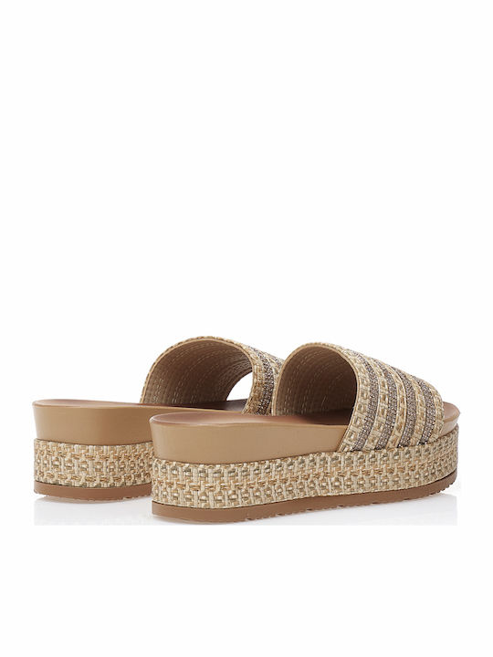 Damenplattformen Beige