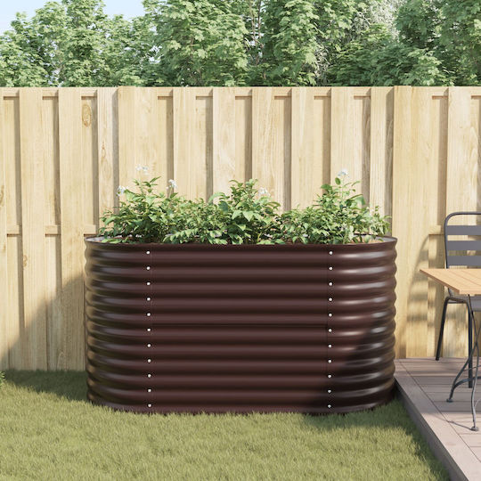 vidaXL Градина Саксия Метал Кафяв 160x80x81см.