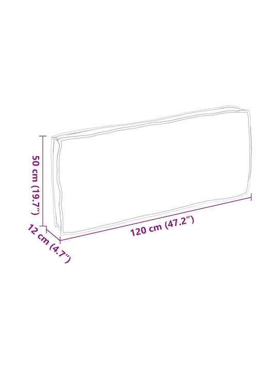 vidaXL Pernă Waterproof De Canapea De Grădină Cu Spătar Gri 50x120cm