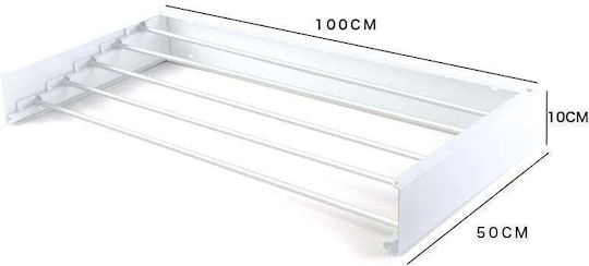 Wallex Toweldry 100 Folding Wall Mounted Clothes Drying Rack Made of Metal for Balcony for Garden with Hanging Length 6m