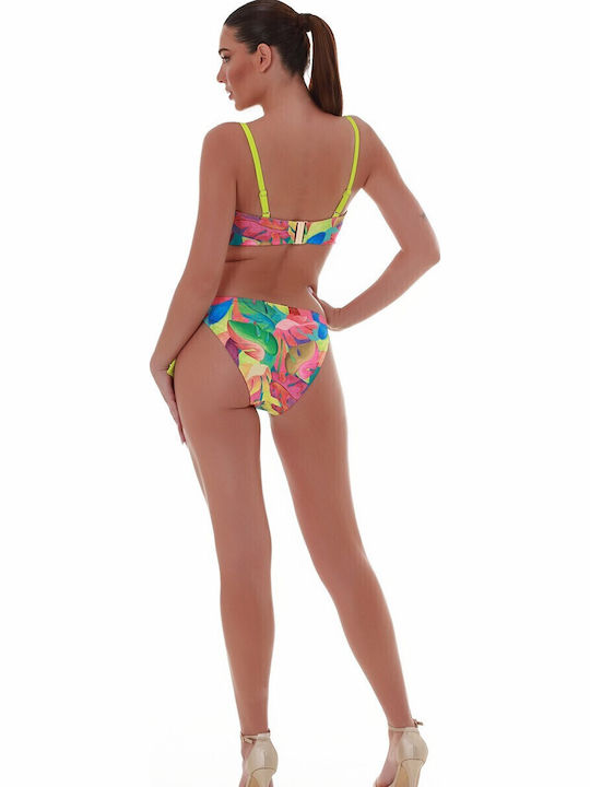 Slip Bikini Cu Dantelă Verde