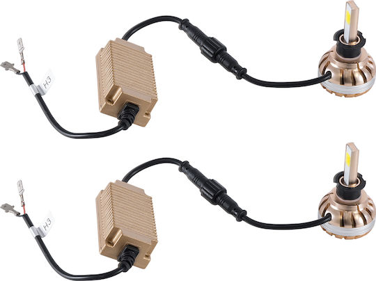 GloboStar Λάμπες Αυτοκινήτου H3 LED 6000K Ψυχρό Λευκό 12V 45W 2τμχ