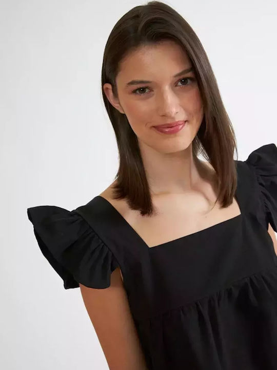 Harmony Damen Mini Kleid Strand Schwarz
