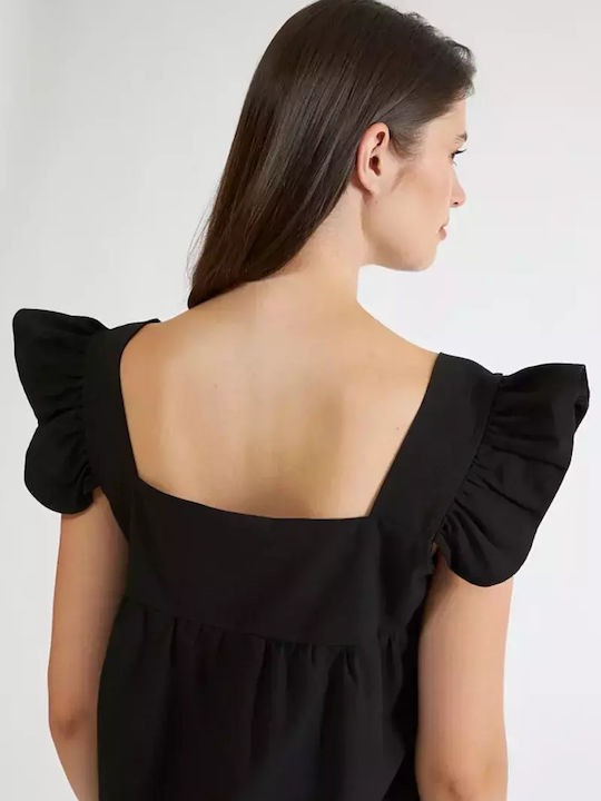 Harmony Damen Mini Kleid Strand Schwarz