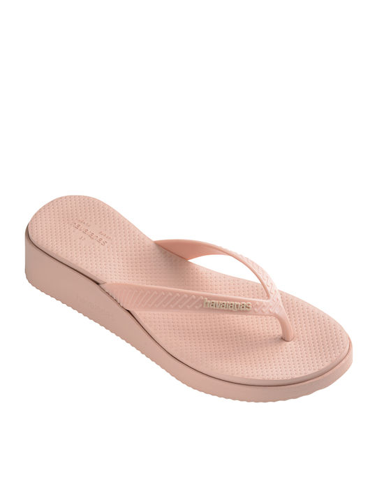 High Platform II Flip Flops with Platform in Pink Colour