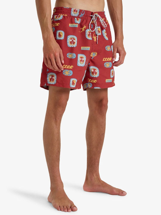 Vacay 16'' Men's Swimwear Shorts Dusty Red with Patterns