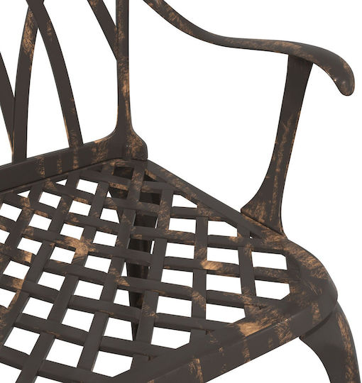 Outdoor Chair Aluminum Bronze 2pcs 53x51x88.5cm