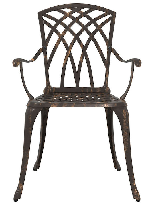 Outdoor Chair Aluminum Bronze 2pcs 53x51x88.5cm