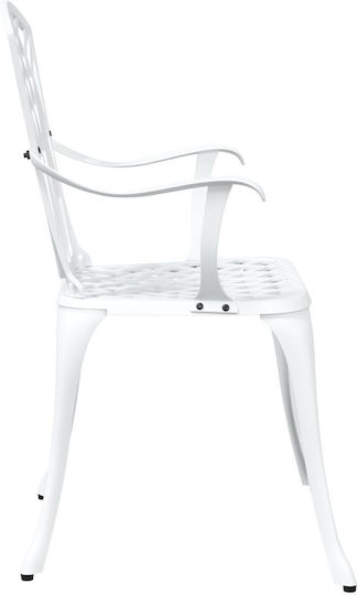 Outdoor Chair Aluminum White 2pcs 53x51x88.5cm