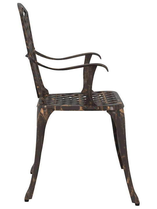 Outdoor Chair Aluminum Bronze 2pcs 53x51x88.5cm
