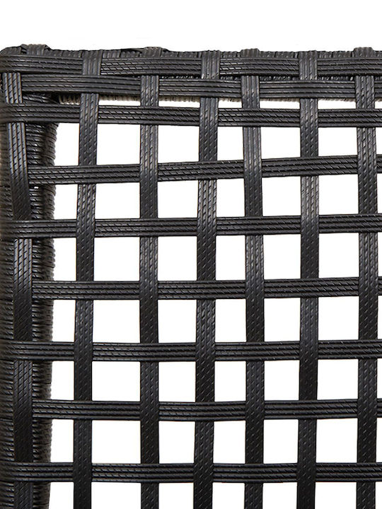 Fotoliu de exterior Rattan Negru cu pernă 2buc 53x60x85cm