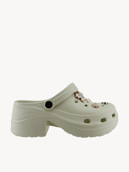 Adam's Shoes Γυναικεία Σαμπό Μπεζ