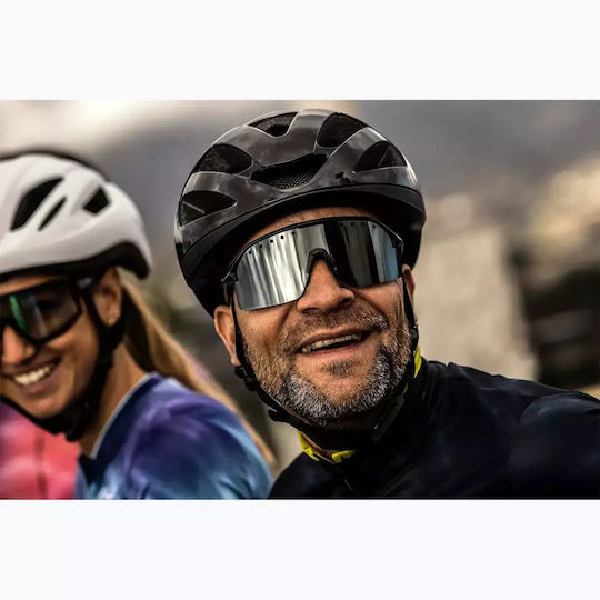 Rogelli Ventro Polarisierte Sonnenbrille Schwarz Rauch Platin Revo