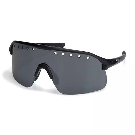 Rogelli Ventro Polarisierte Sonnenbrille Schwarz Rauch Platin Revo